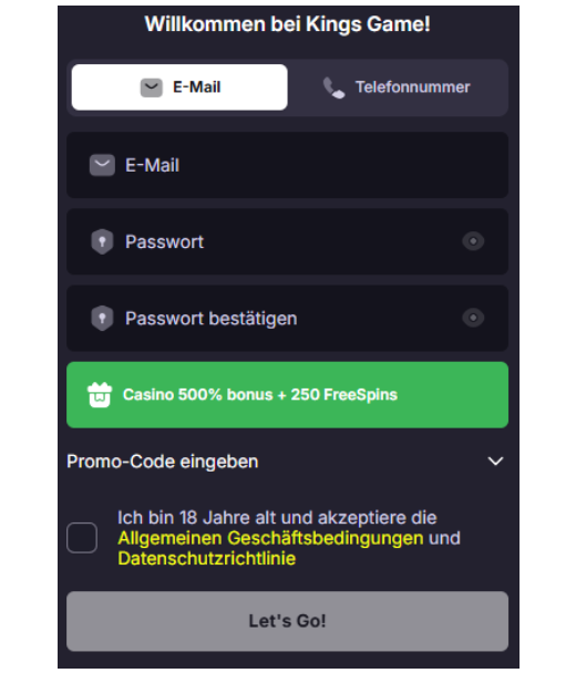 Kings Game Registrierung